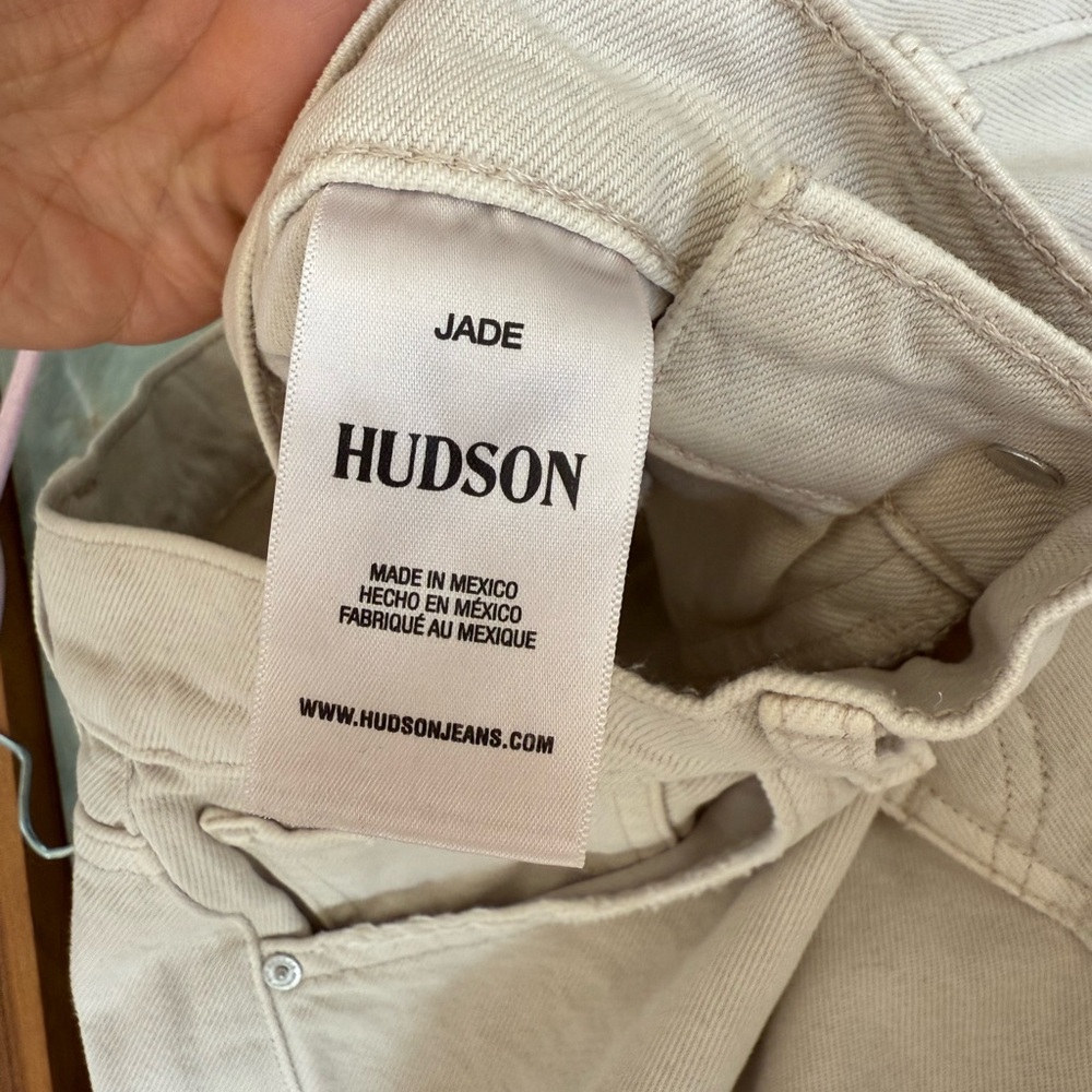 Hudson Jade Beige High Waisted Straight Leg Jeans NWT - Picture 4 of 12